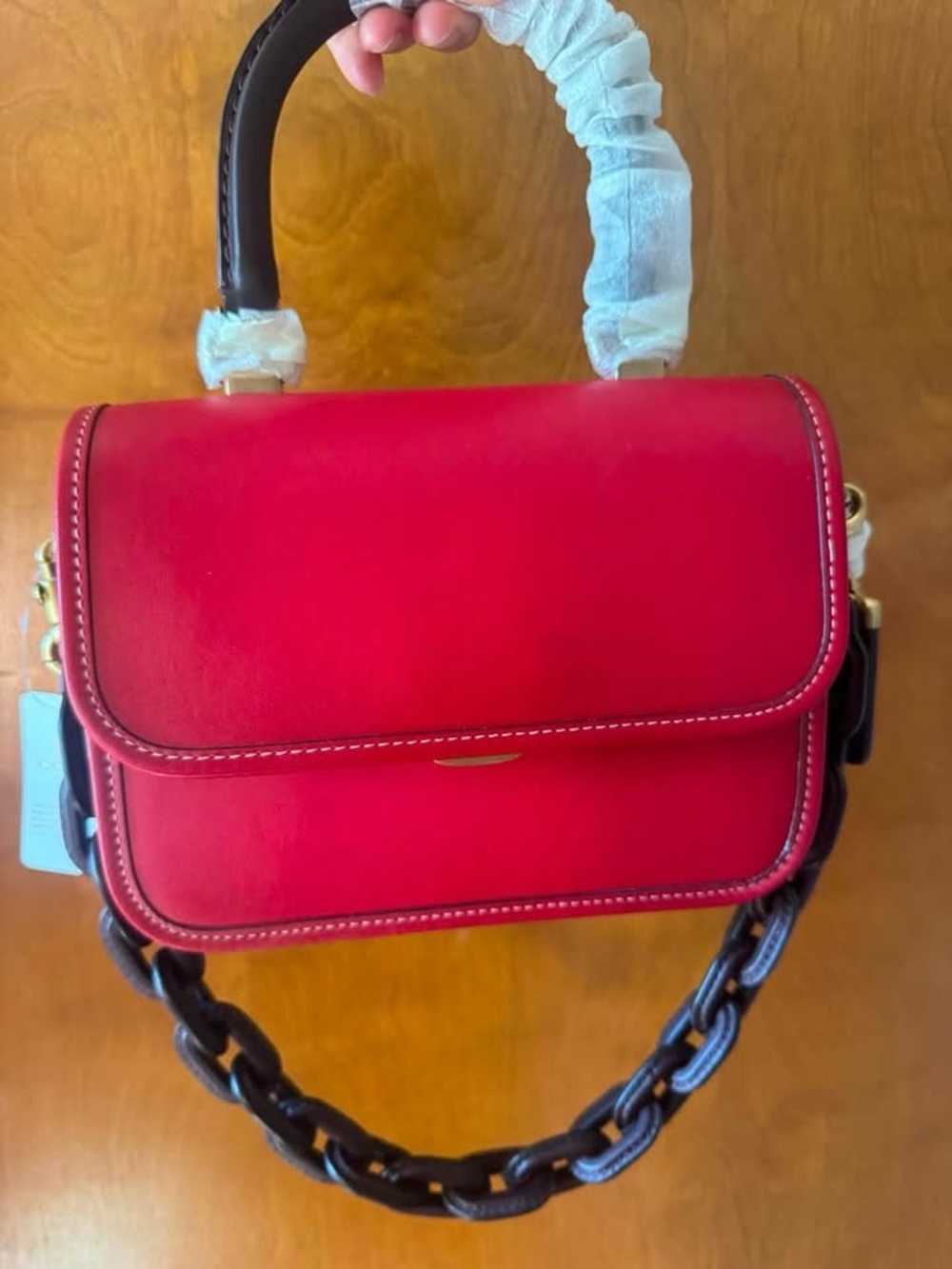 Coach Rogue Top Handle in Red Colorblock